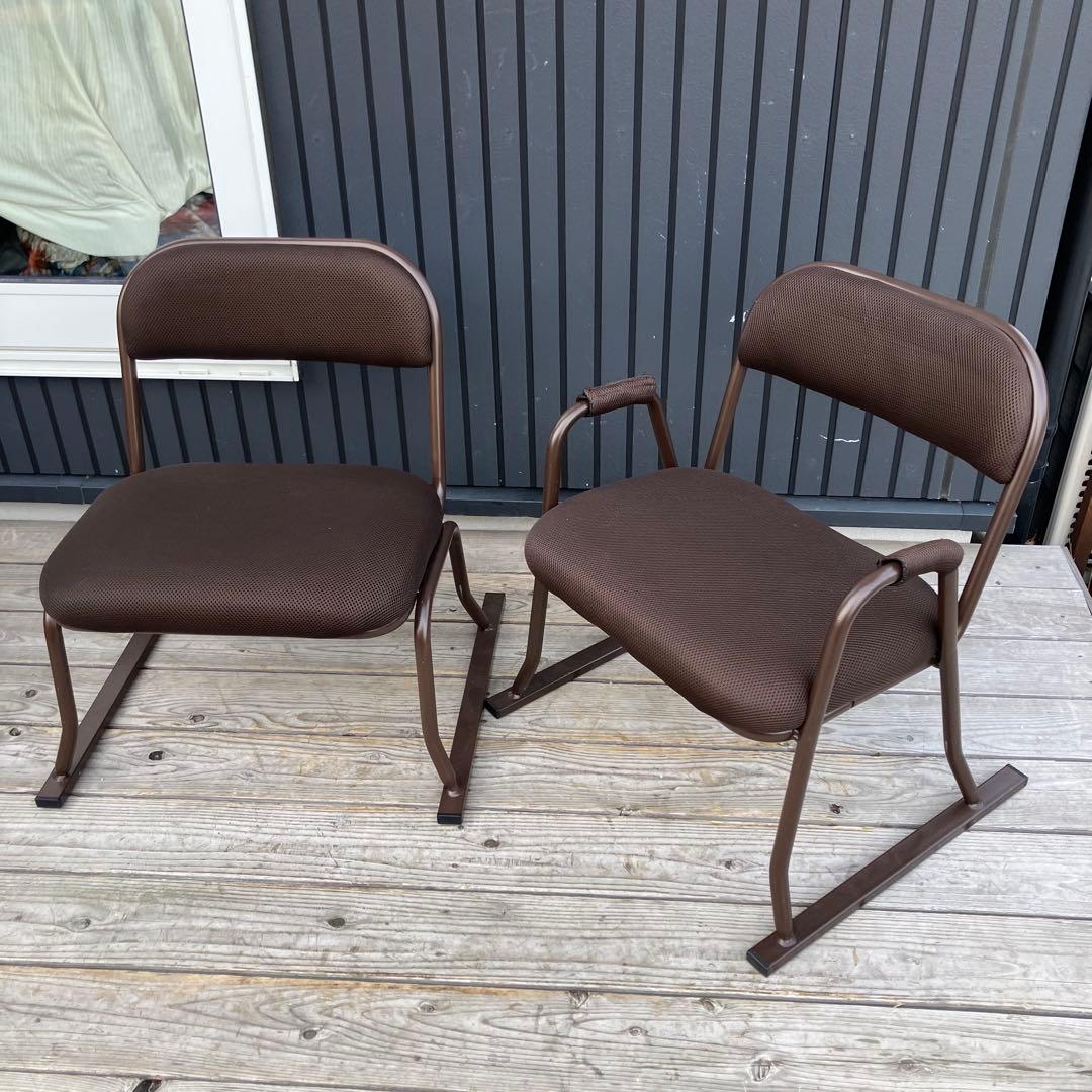 2セット らくらくお座敷チェア 2脚セット アームチェア