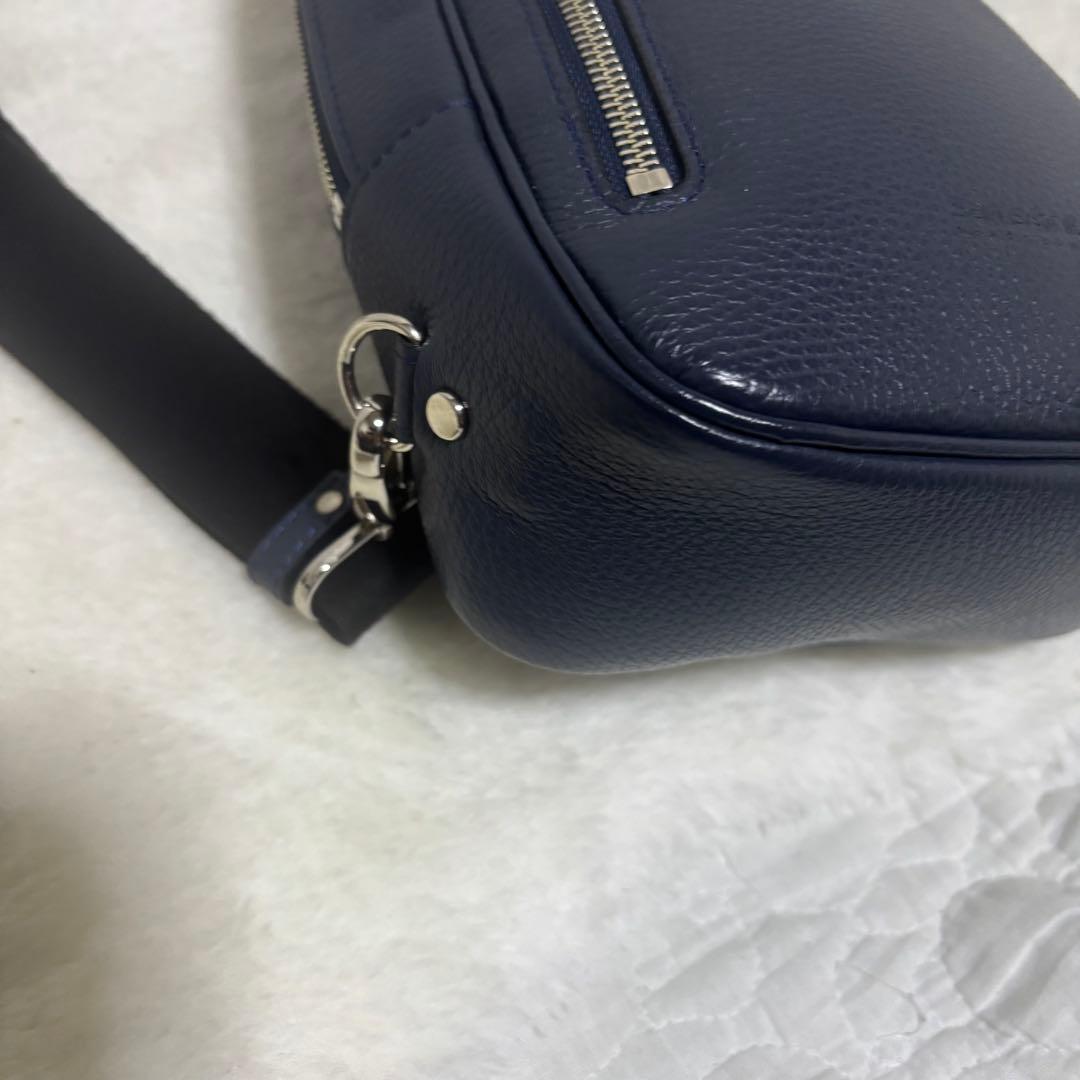 【現行 未使用級】サムソナイト ホクストン ボディバッグ　ネイビー　レザー