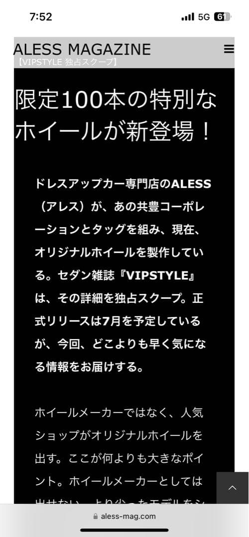 19インチ シュタイナーFTX ALESSコラボ