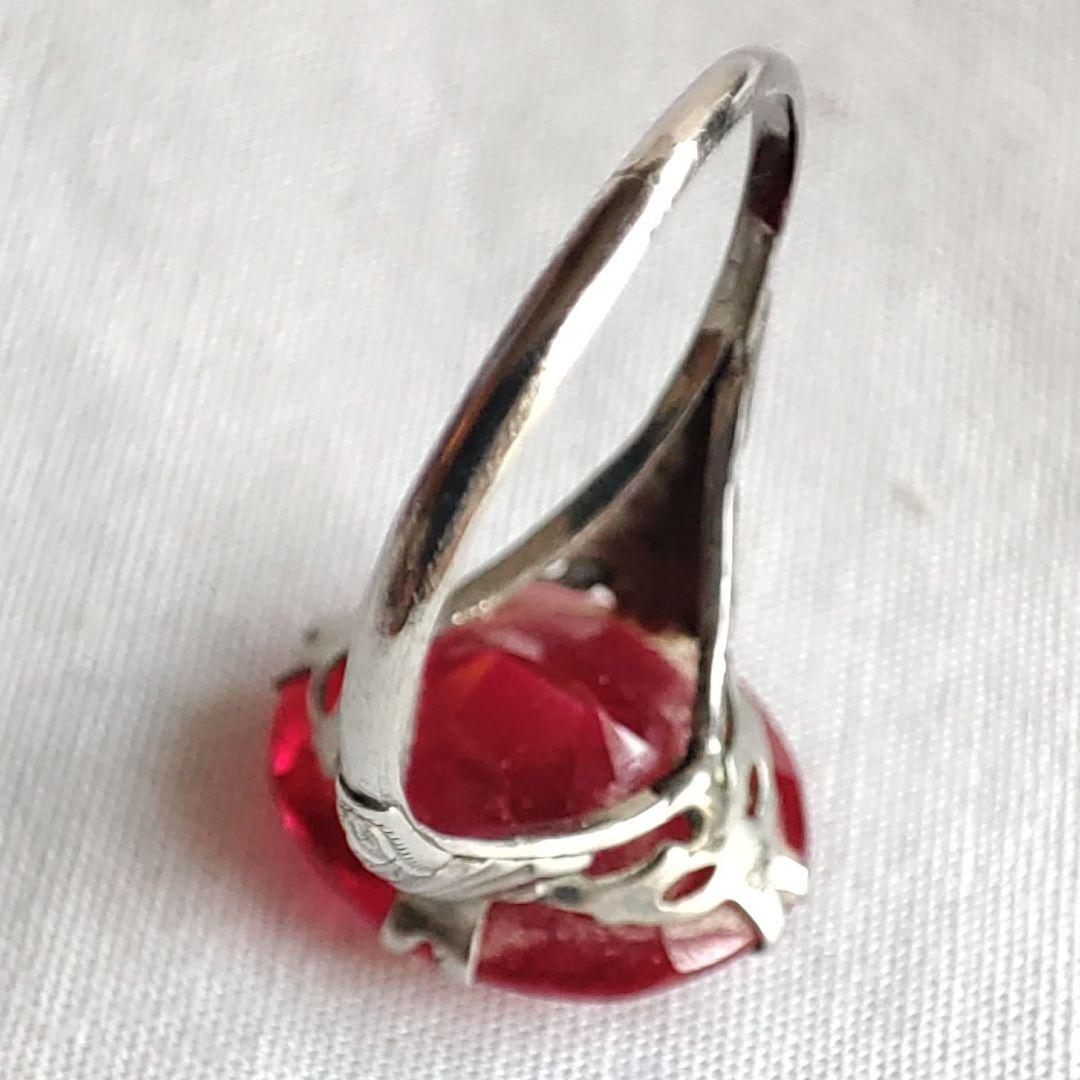 ルビー　アンティーク　ヴィンテージ　オーバルカット　ビンテージリング