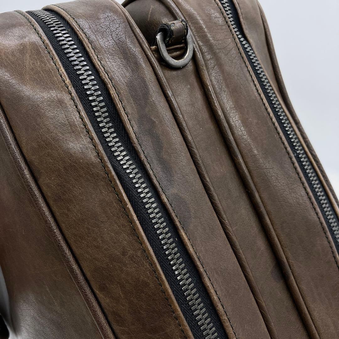 【BOTTEGA VENETA】ビジネスバッグ　イントレチャート　レザー　茶色