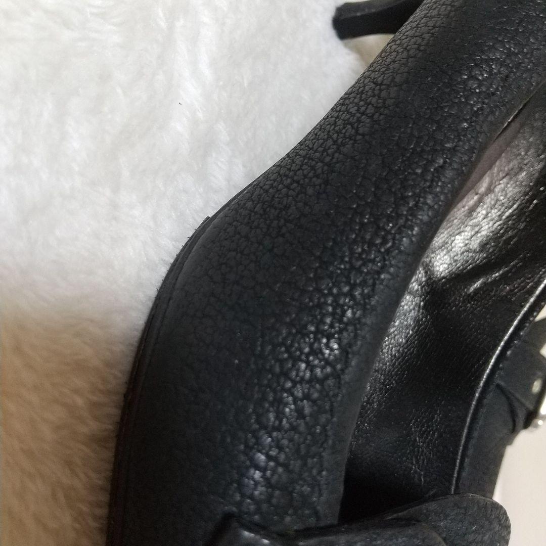 美品❢　PRADA　ポインテッドトゥ　BLACK　　ローヒール　　26cm