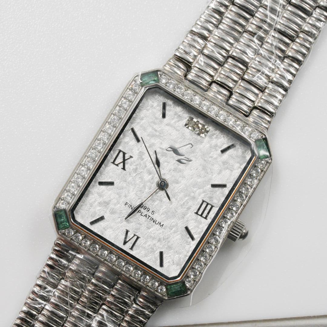 リズ 腕時計 LZ-132 GSGN 天然エメラルド プラチナ仕上げ 未使用