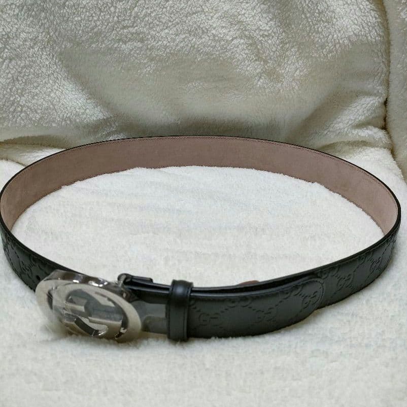 グッチ GUCCI ベルト GG グッチシマ インターロッキングG 黒