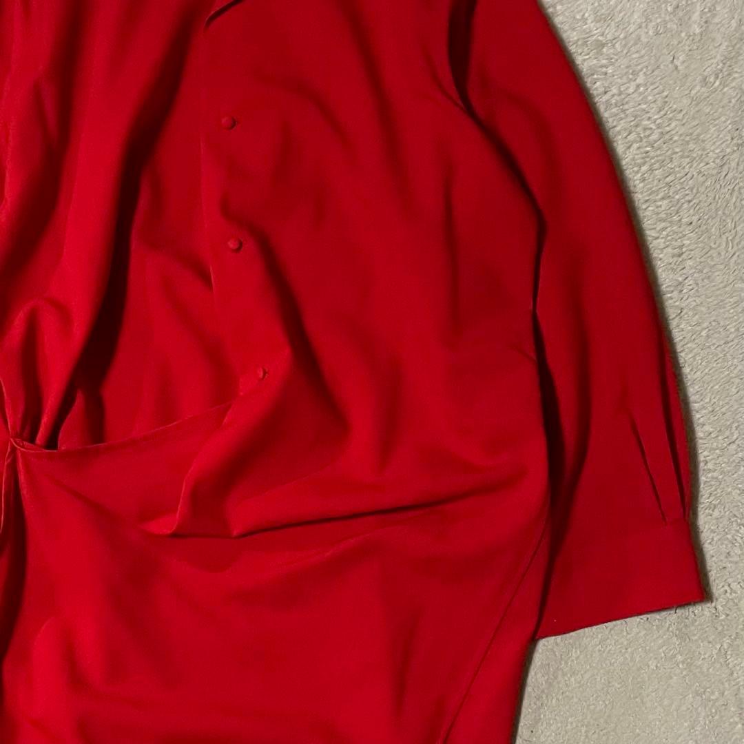 ヨウジヤマモト アシンメトリー ロングシャツ S 美品 レッド 日本製