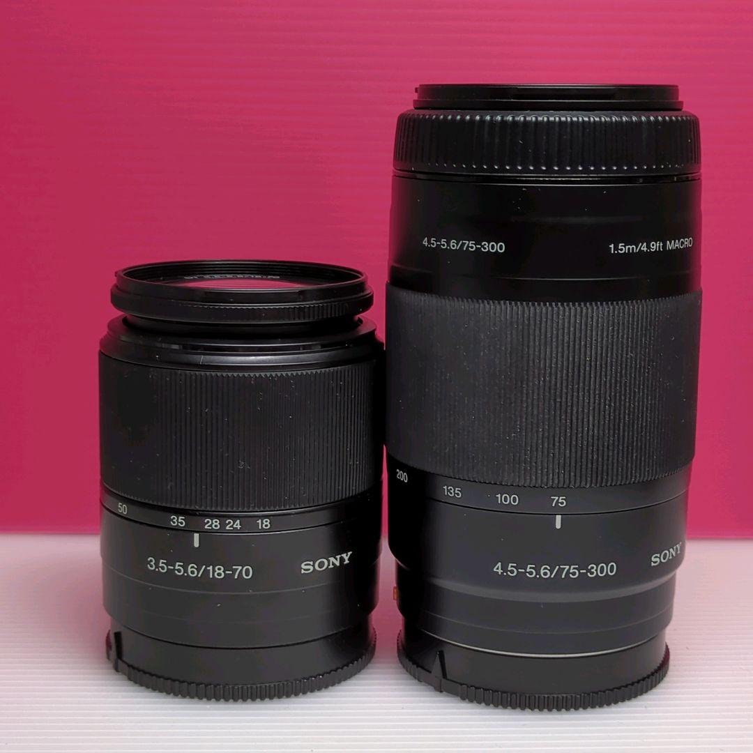 ★美品★ SONY 75-300m、18-70mm ソニーレンズ２本セット