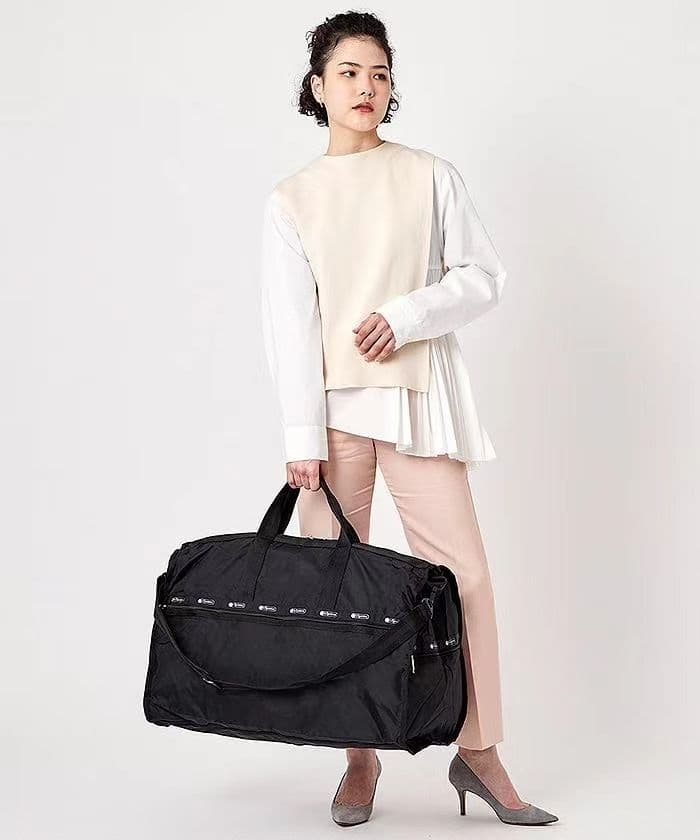 レスポートサック ブラック 無地 ボストンバッグ ポーチ付き