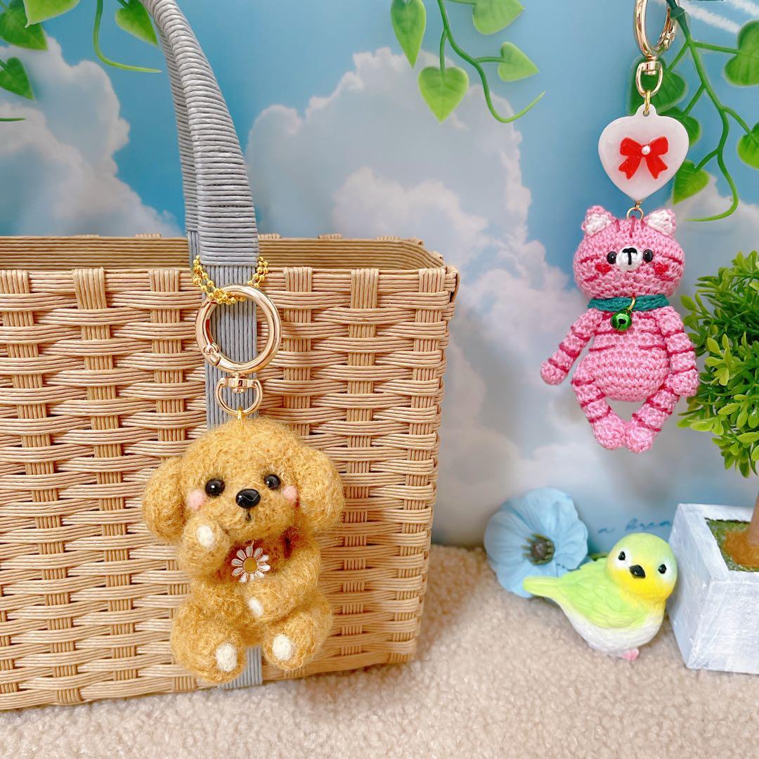 あみぐるみ　リボンハートとPUUCUトラちゃんキーホルダー☺︎他２点