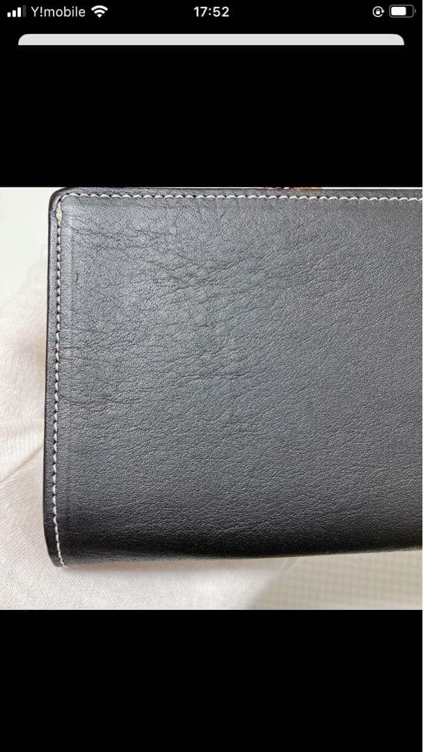 未使用Kitamuraキタムラ　レザーがま口三つ折り財布　ブラック　「K」ロゴ