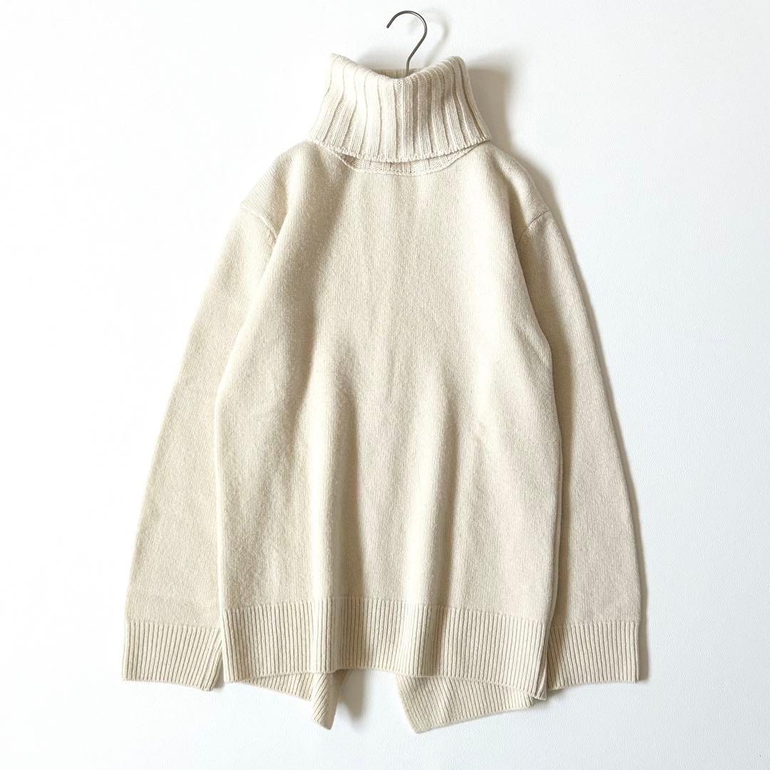 3150y美品 ミューズドゥーズィエムクラス カシミヤ混タートルネックニット 白