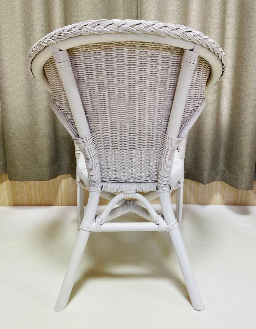 送料込み/タグ付き/新品未使用/ラタン/ホワイト/アームチェア