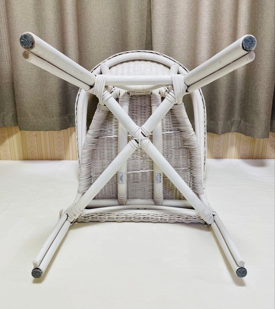 送料込み/タグ付き/新品未使用/ラタン/ホワイト/アームチェア
