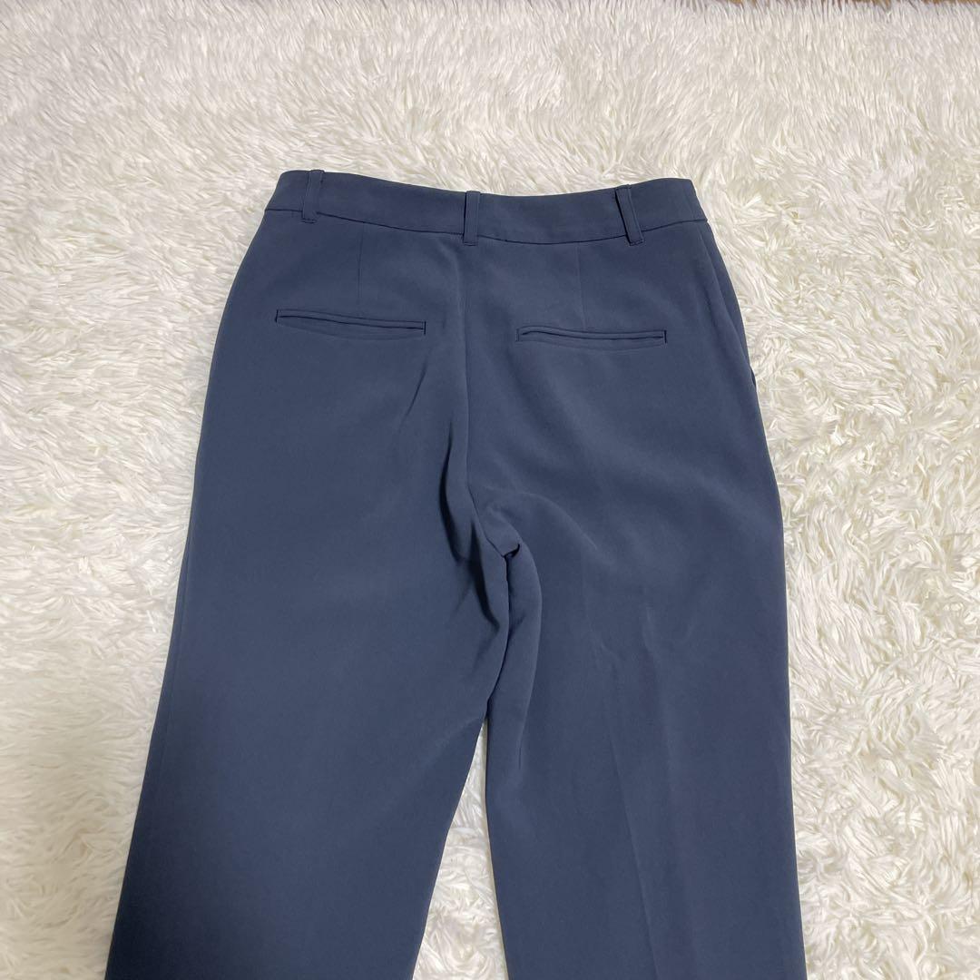 美品36 日本製【INDIVI トリアセテート混 ストレッチノーカラースーツ】