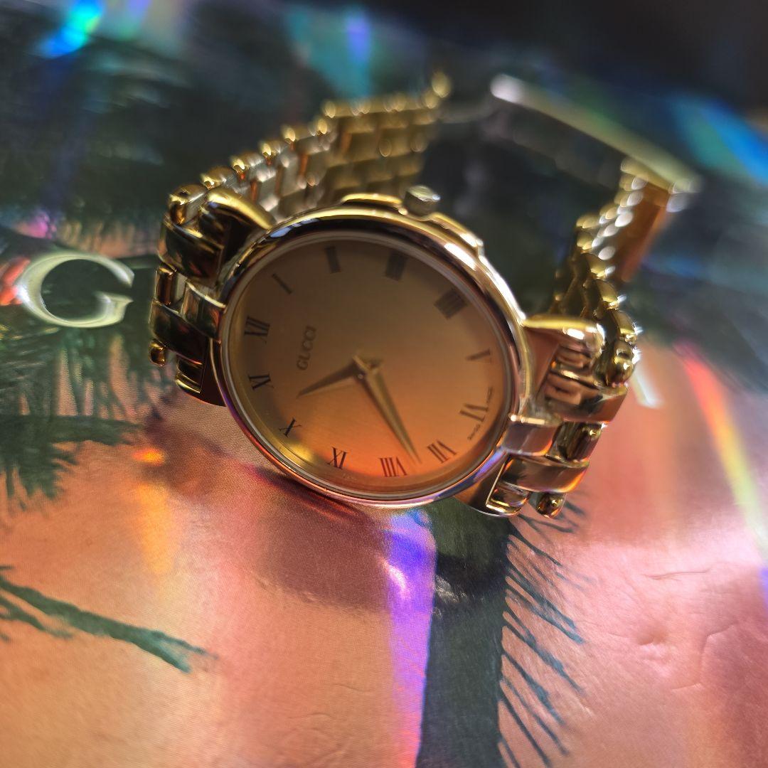 ⭐【美品希少レア】グッチGUCCI3400Mゴールド腕時計(新品電池稼働品)