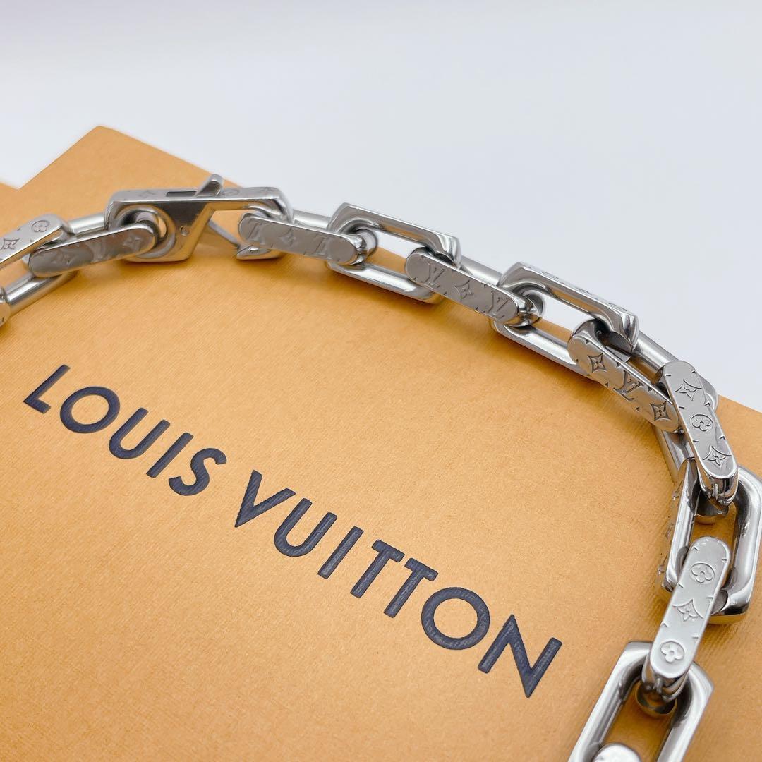 LOUIS VUITTON コリエ　チェーン　ネックレス　モノグラム　シルバー