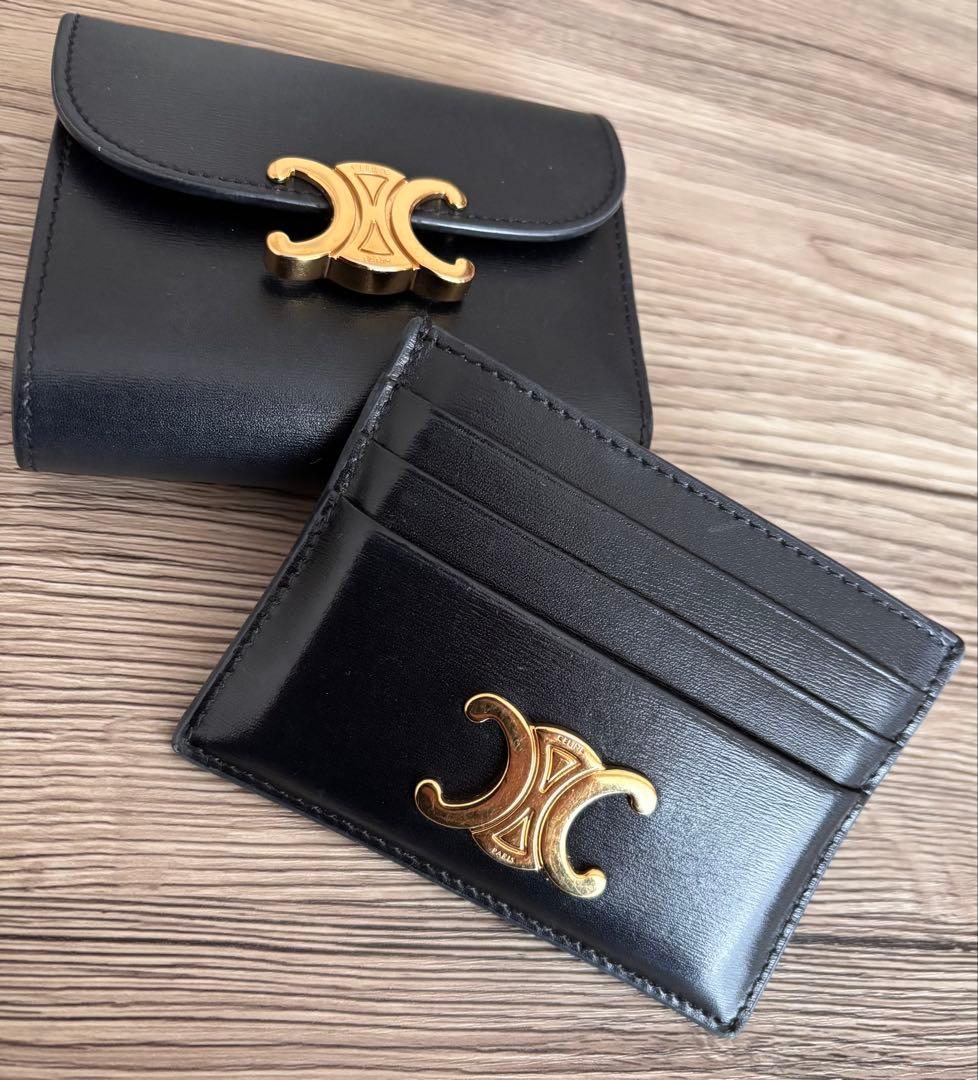 【セリーヌ早い者勝ち‼️】CELINE セリーヌ財布 &カードケースブラック2点