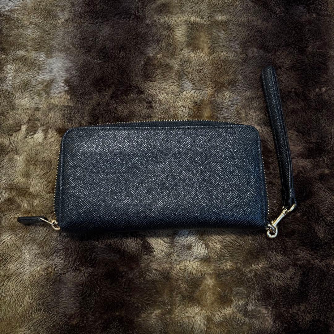 【極美品】定価39960円COACH ブラック ブラウン レザー 長財布