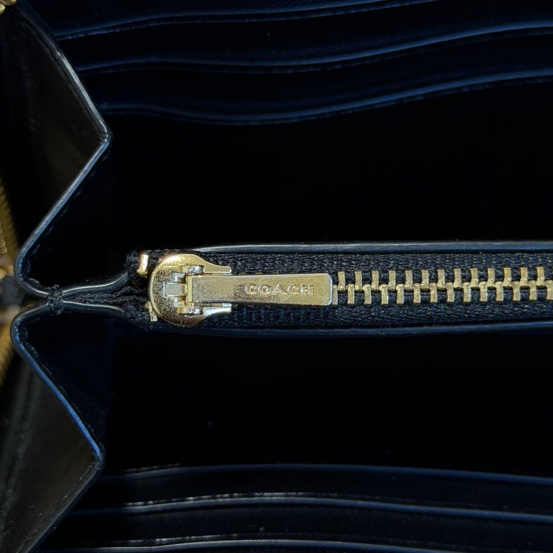 【極美品】定価39960円COACH ブラック ブラウン レザー 長財布