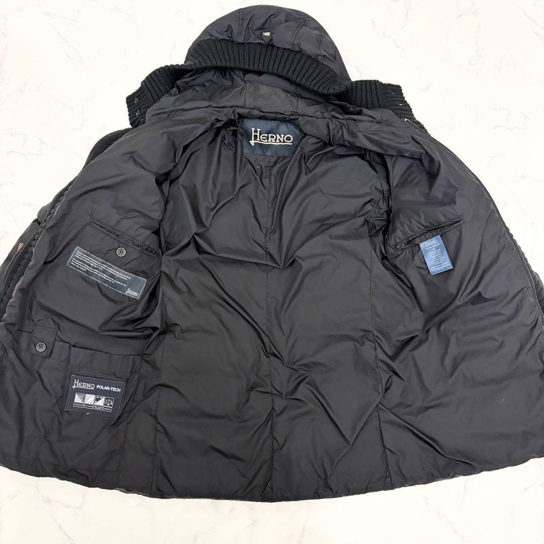 【美品】HERNO ヘルノ　ダウンジャケット　ブラック　ニット　46 L