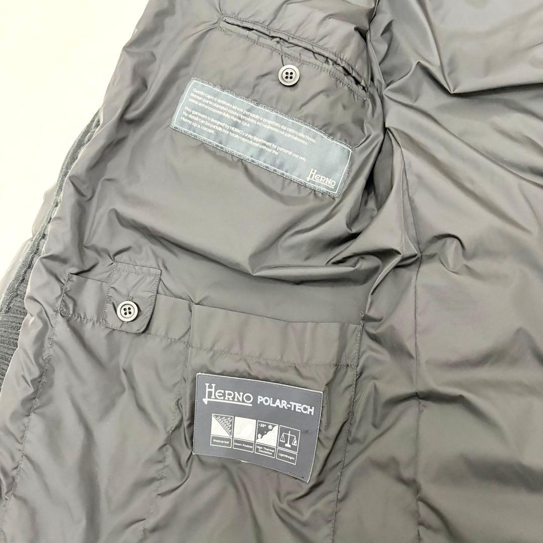 【美品】HERNO ヘルノ　ダウンジャケット　ブラック　ニット　46 L