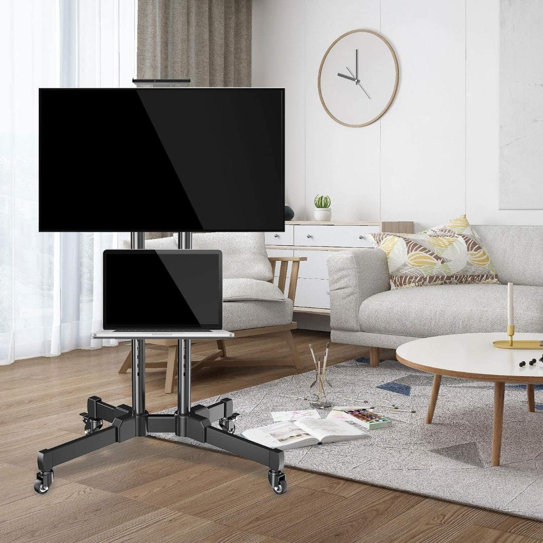 ★高さ調整可能 二つ棚板付き★テレビスタンド 壁寄せ 37-65インチテレビ対応