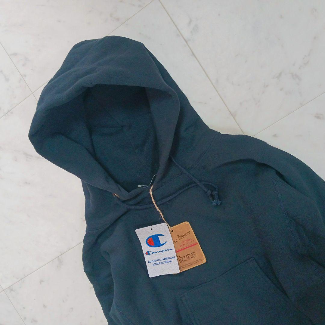 【新品】USA製 Champion リバースウィーブ 赤タグ 復刻 パーカー 紺