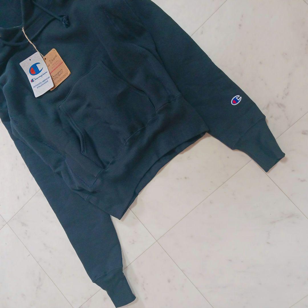 【新品】USA製 Champion リバースウィーブ 赤タグ 復刻 パーカー 紺