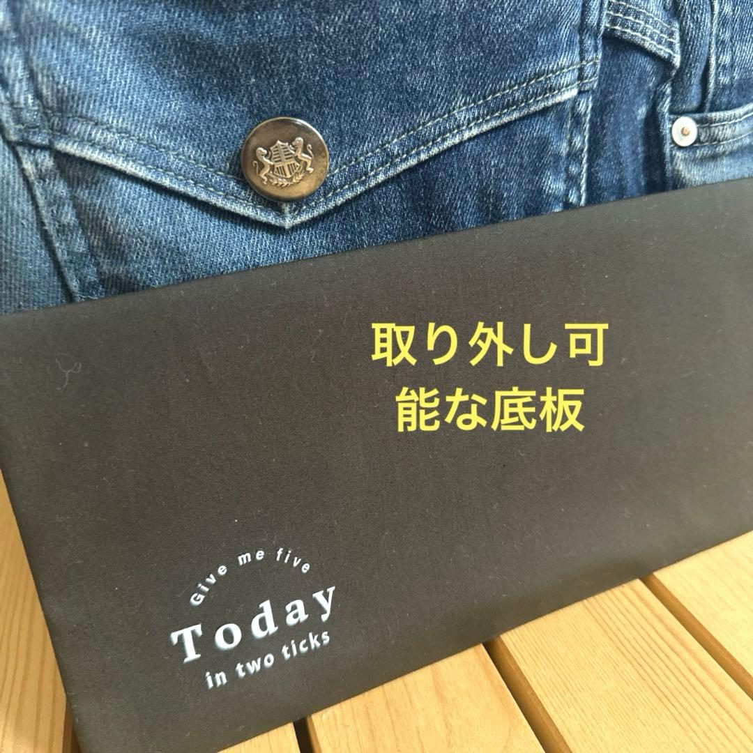 デニムリメイク　ボストン型　３way リュック　底板、ドリンクポケット付き