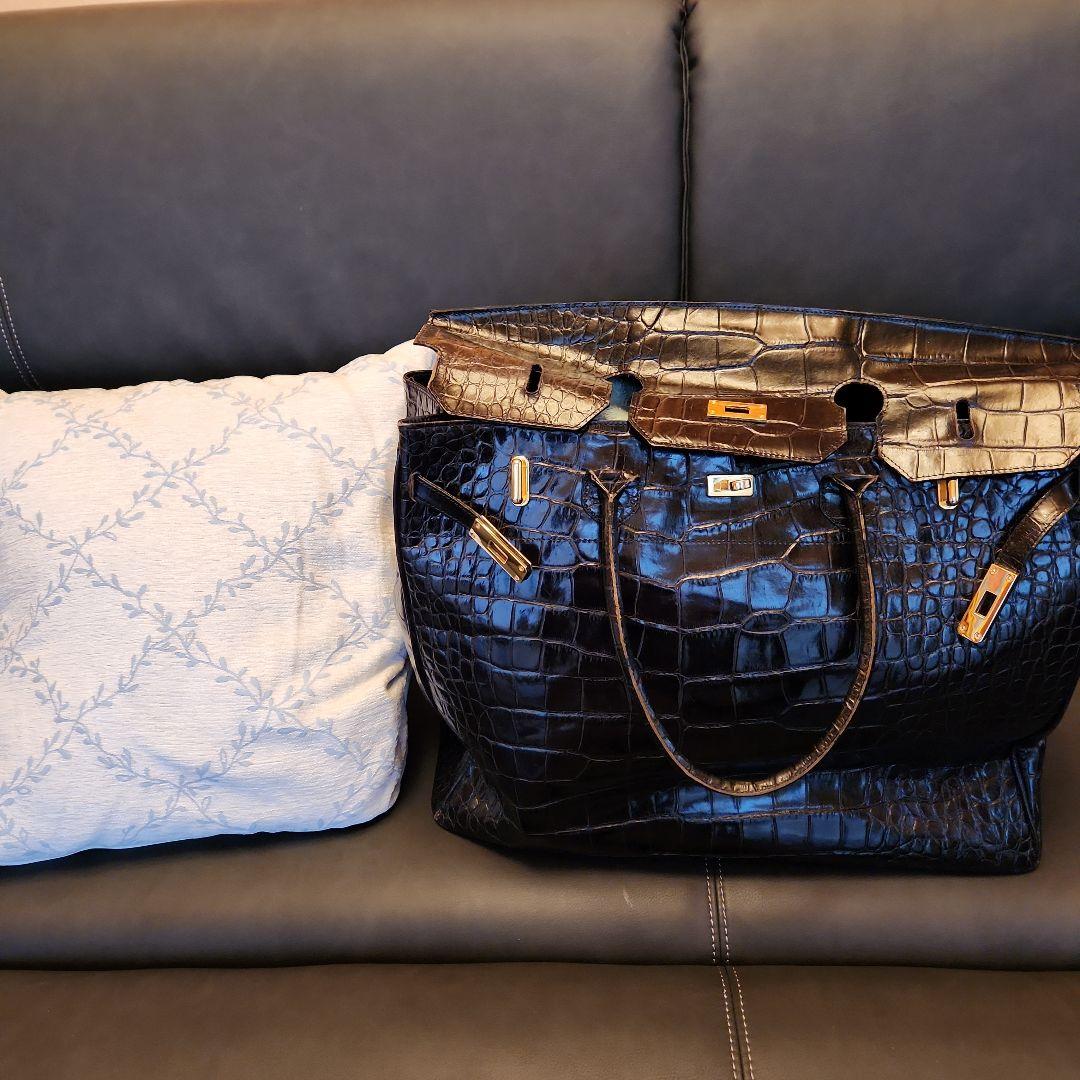 美品　キタムラ2　ボストンバッグ　マットクロコ　南京錠 クロシェット ブラック