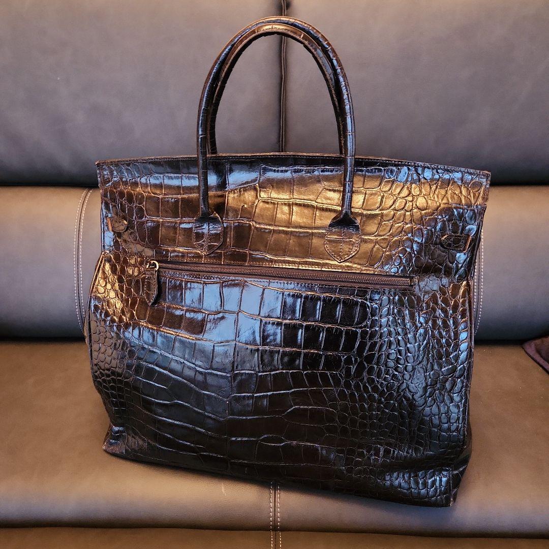 美品　キタムラ2　ボストンバッグ　マットクロコ　南京錠 クロシェット ブラック