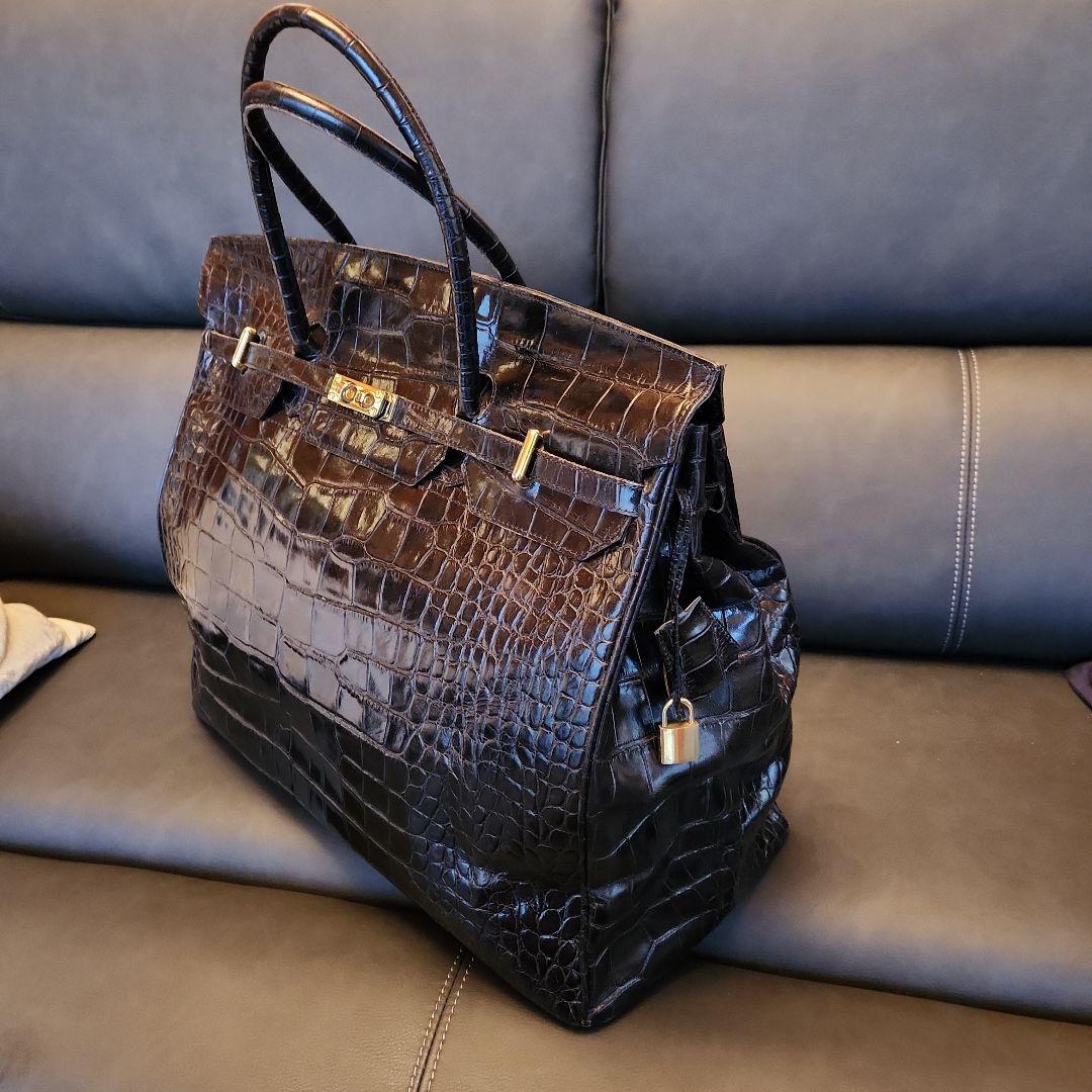 美品　キタムラ2　ボストンバッグ　マットクロコ　南京錠 クロシェット ブラック