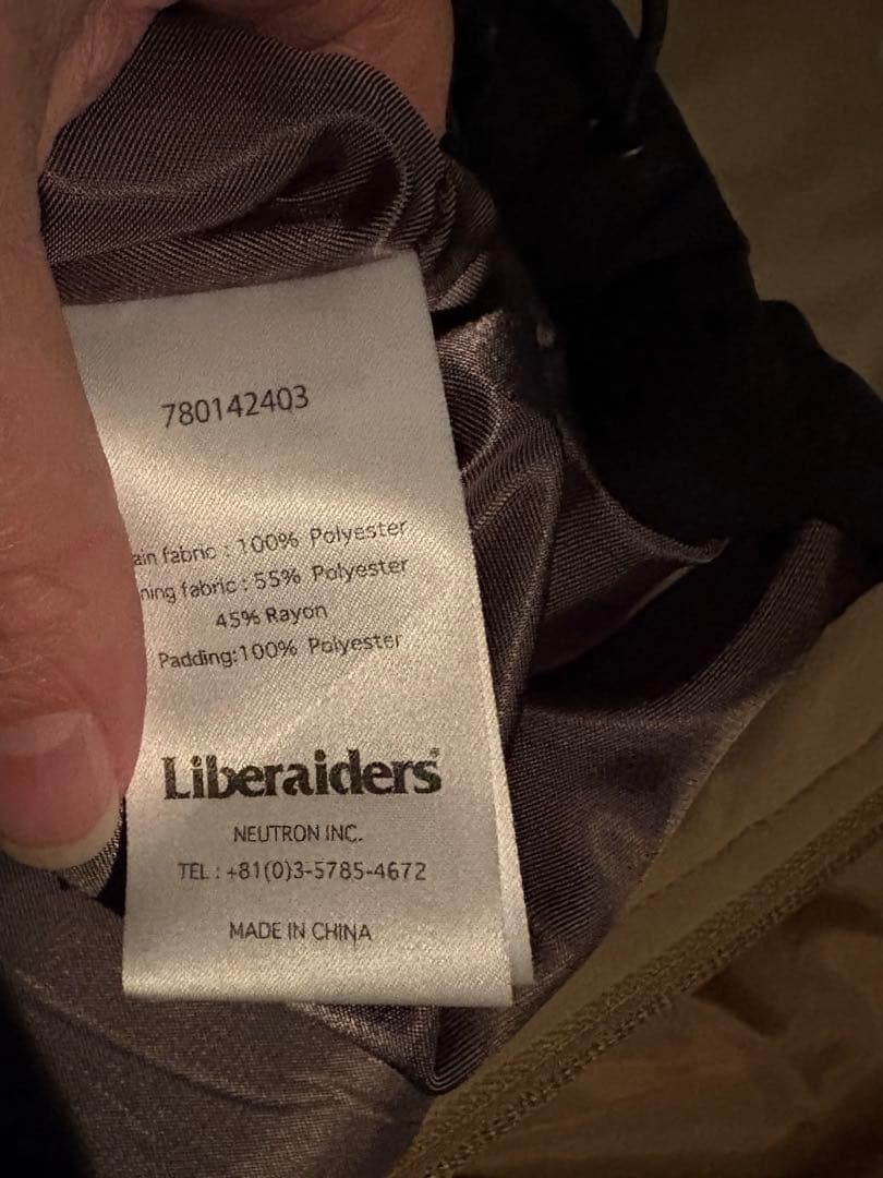 完売　LIBERAIDERS PUFFER COACH JACKET BLACK