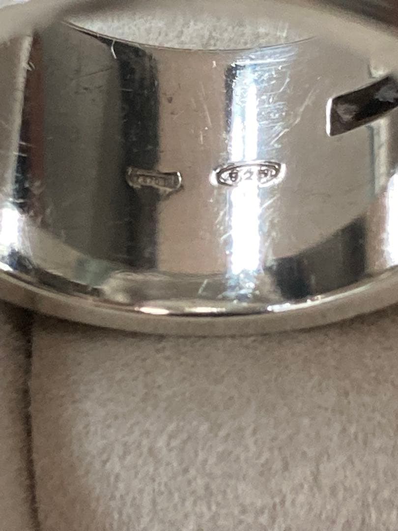 [1-F] GUCCI / Silver925 / 16号 Gロゴ リング