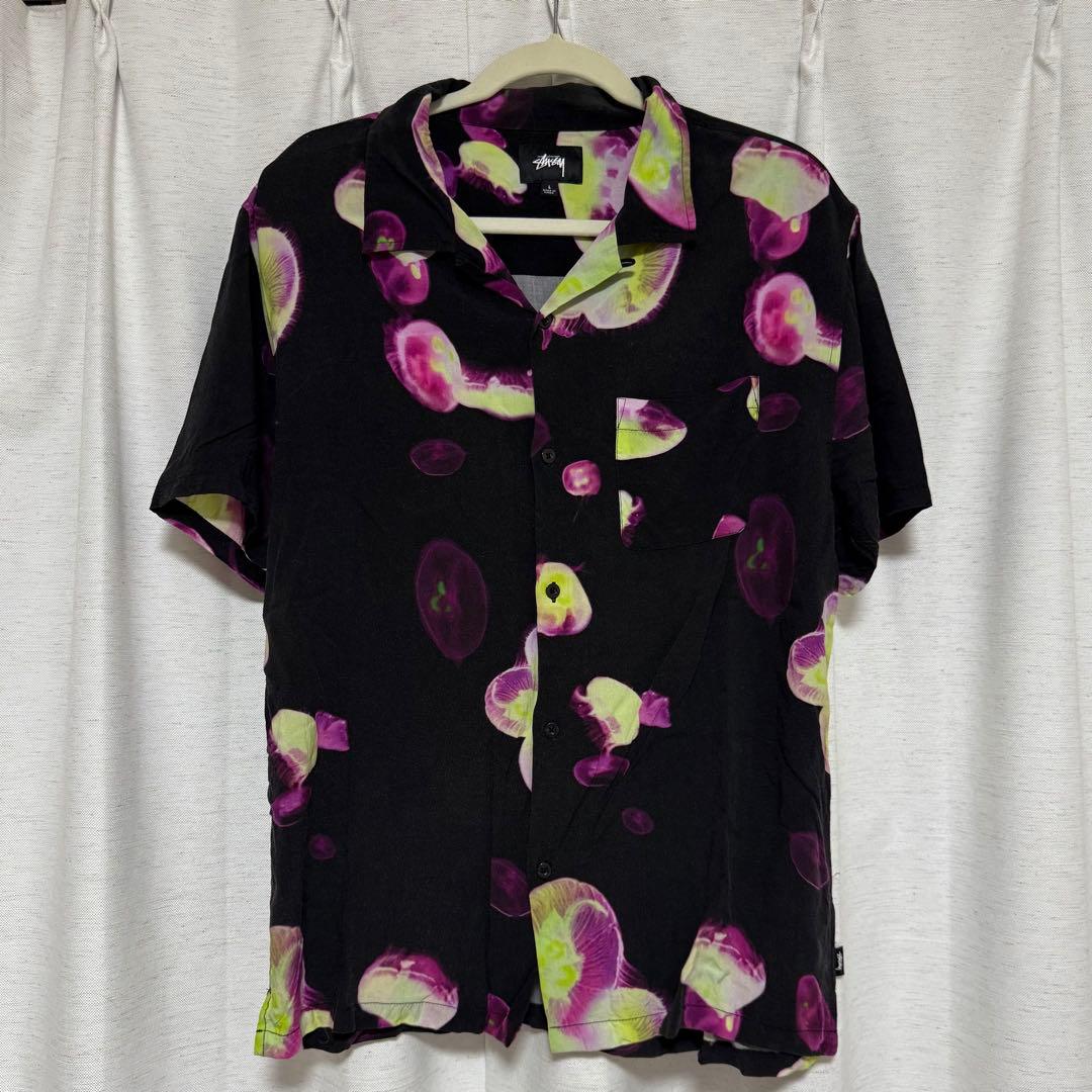 stussy ストゥーシー クラゲプリント オープンカラーシャツ