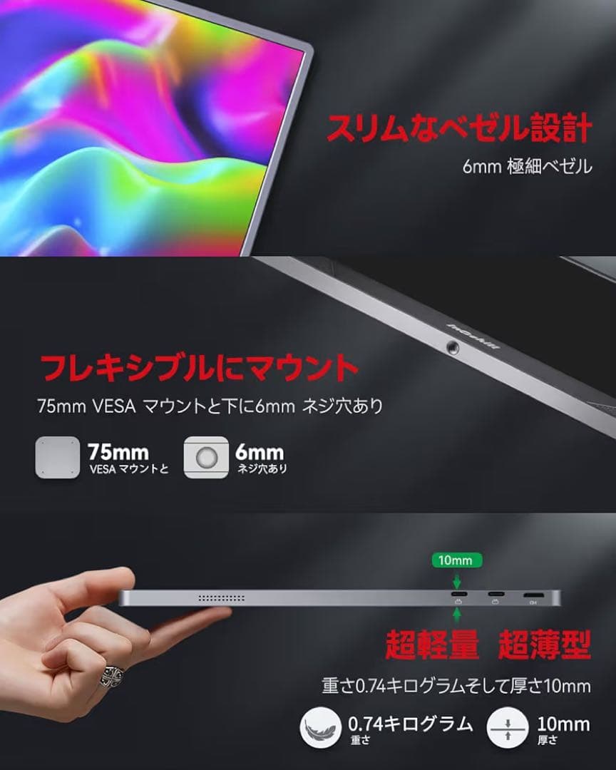 Intehill ポータブルモニター 15.6インチ　U15NA 新品未使用