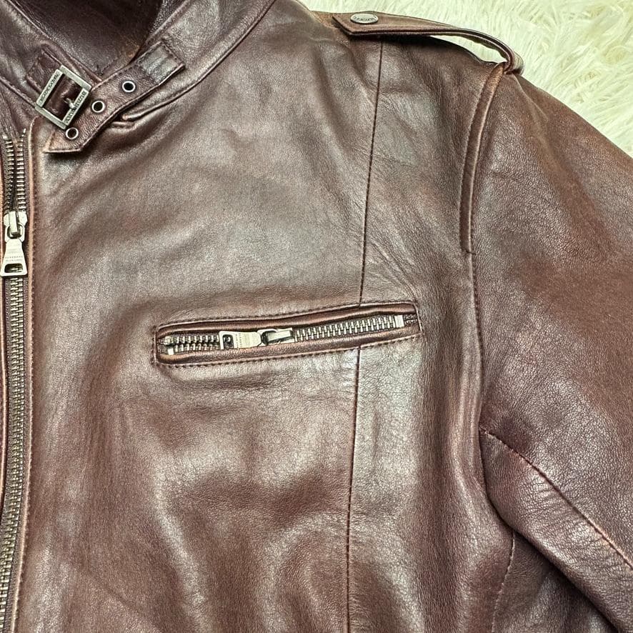 希少　バーバリーブラックレーベル ライダースジャケット ブルゾン ラムレザー