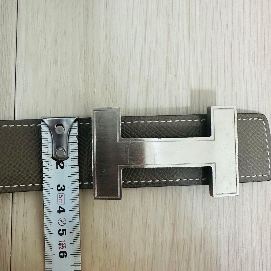 こ*ょ様 エルメス ブラウンレザーベルト H型バックル