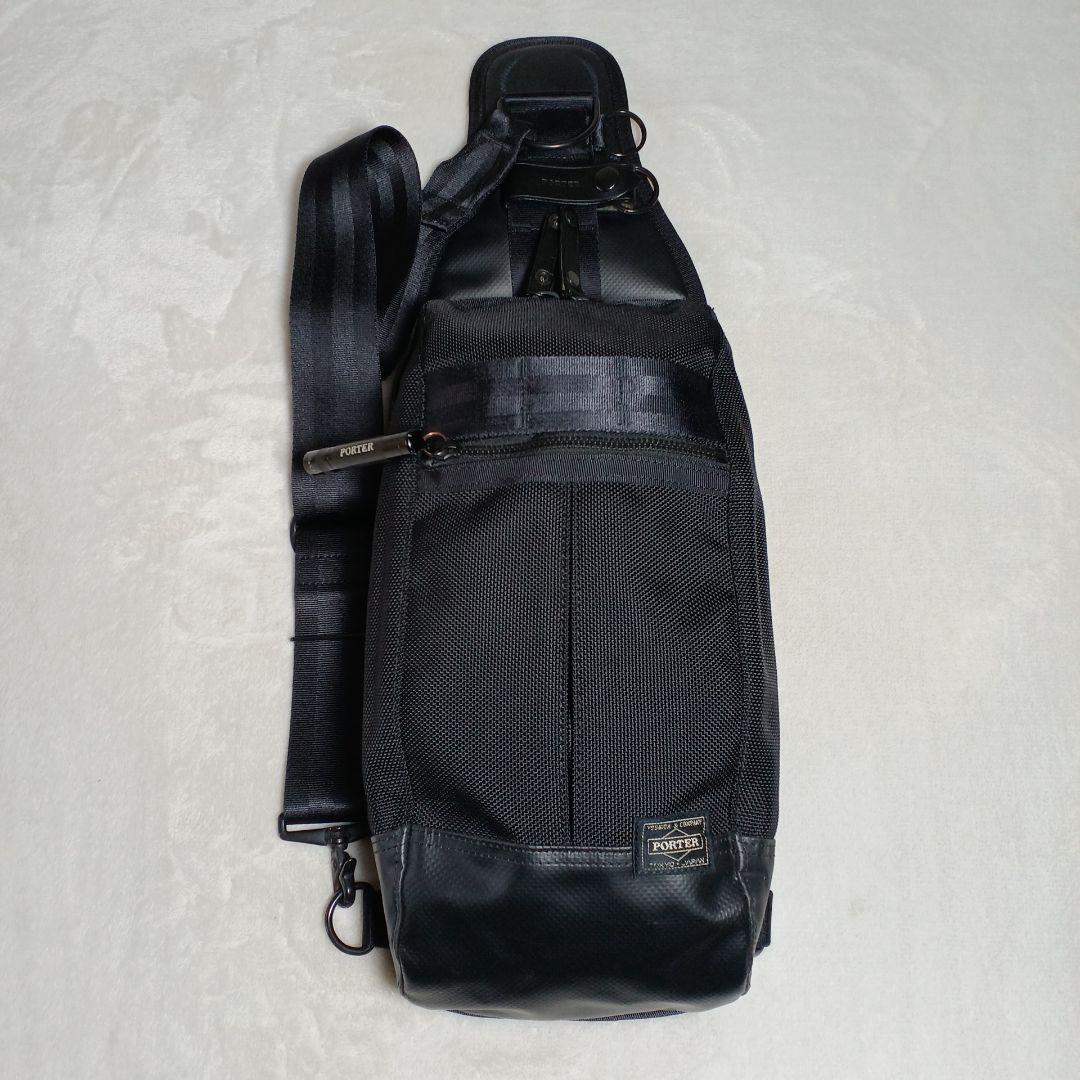 美品級 PORTER ポーター　HEAT ヒートボディ、スリングバッグ 　黒