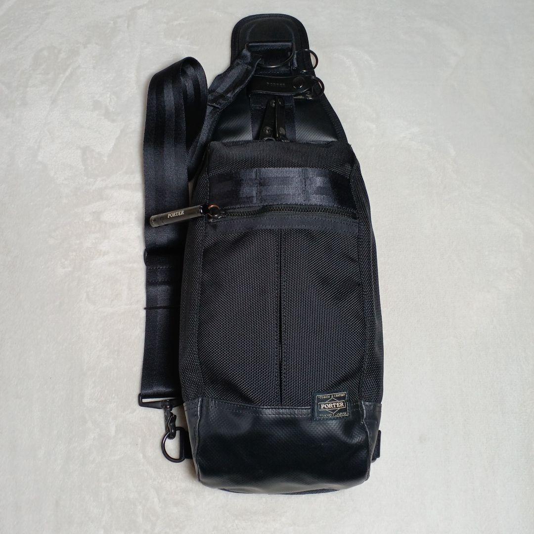 美品級 PORTER ポーター　HEAT ヒートボディ、スリングバッグ 　黒