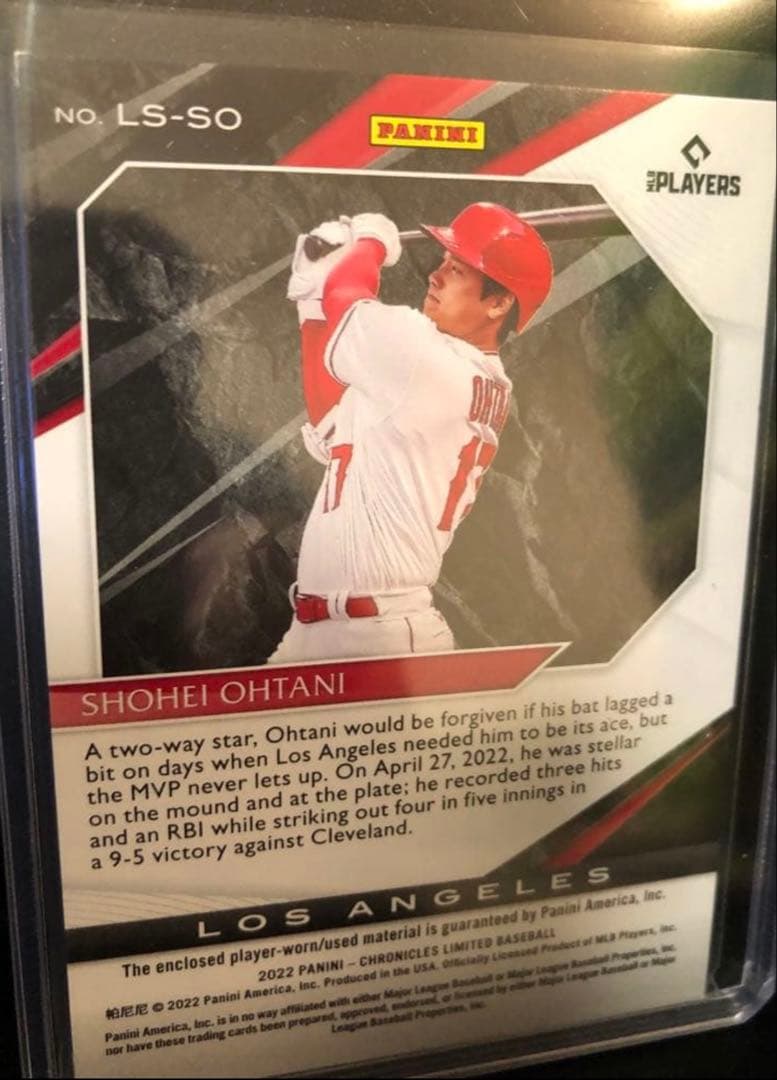 Panini 大谷 翔平 選手 貴重なユニフォーム付き