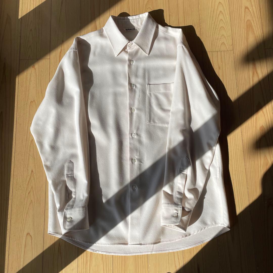 AURALEE ホワイト ウールシャツ