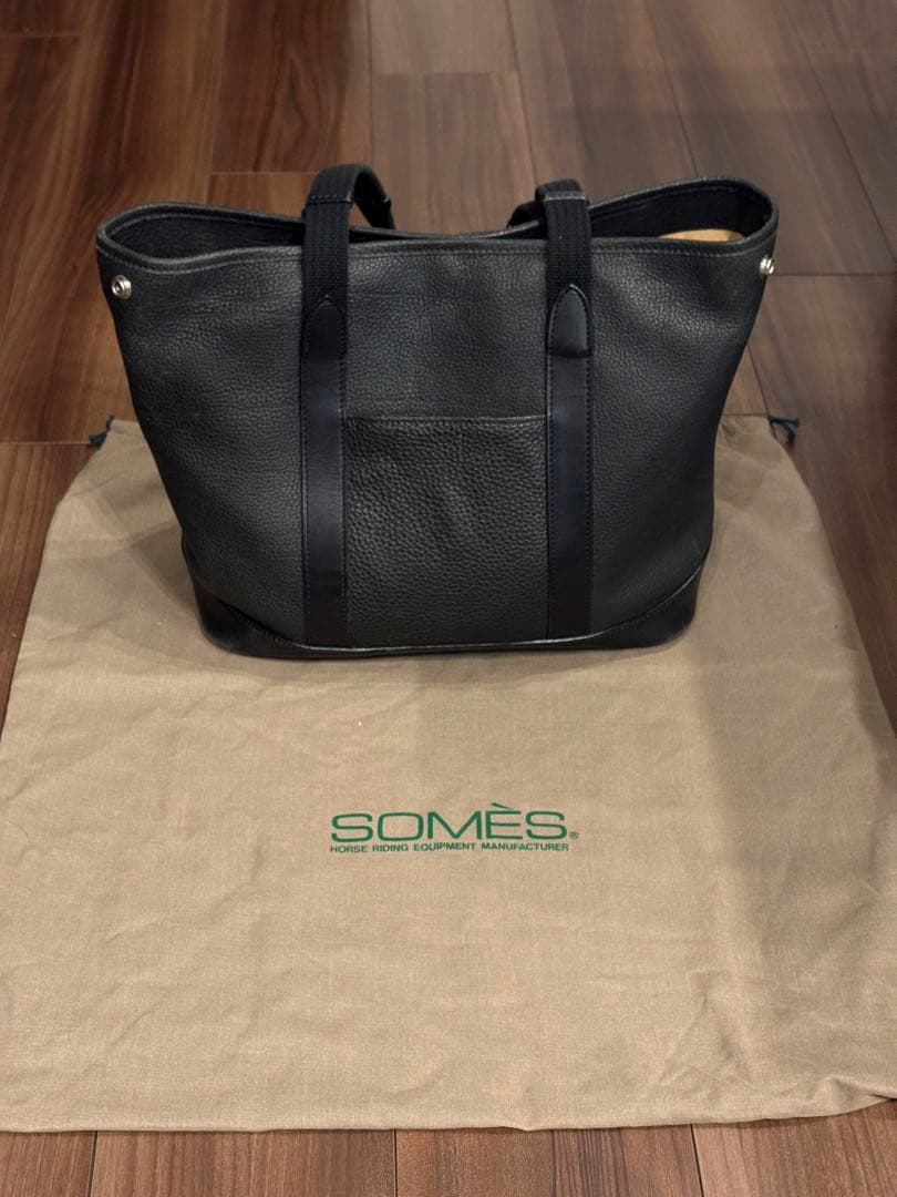 ダークグレー レザー トートバッグ