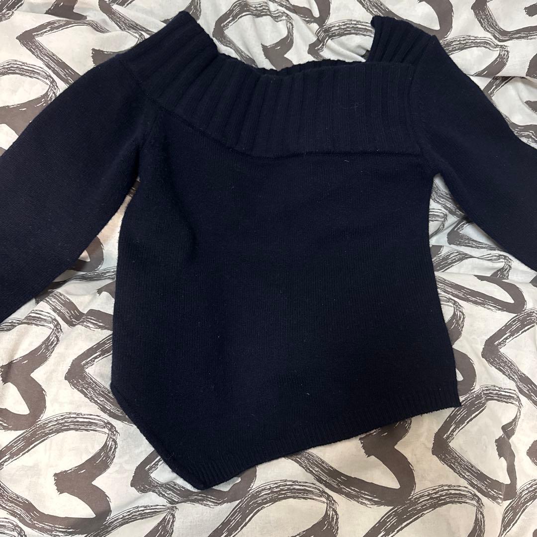 moussy マウジー ASYMMETRYトップス ネイビー