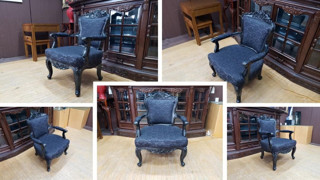 ٩(๑❛ᴗ❛๑)۶　K11　猫脚 アームチェア ファブリック