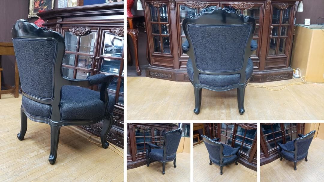 ٩(๑❛ᴗ❛๑)۶　K11　猫脚 アームチェア ファブリック