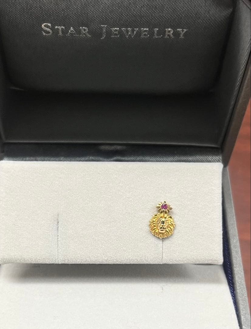 STAR JEWELRY ライオンモチーフ ピアス(片耳用) k18 Leo