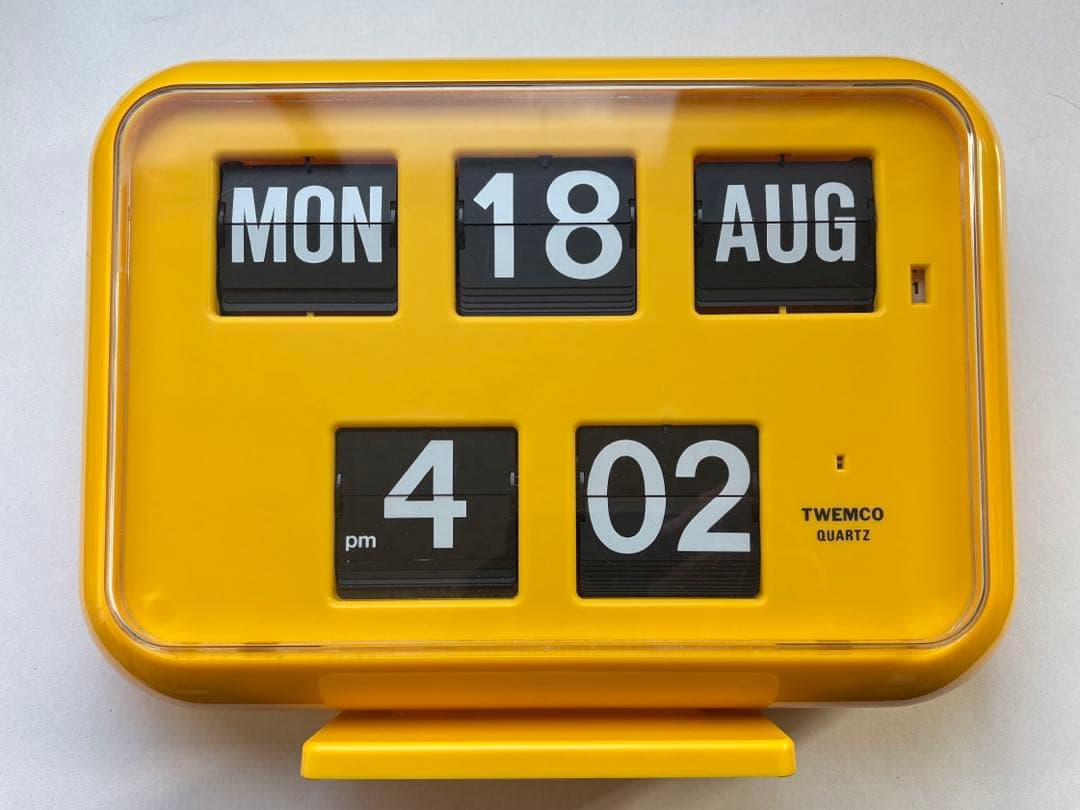 ★動作品★TWEMCO トゥエンコ パタパタ時計QD-35 イエロー 黄
