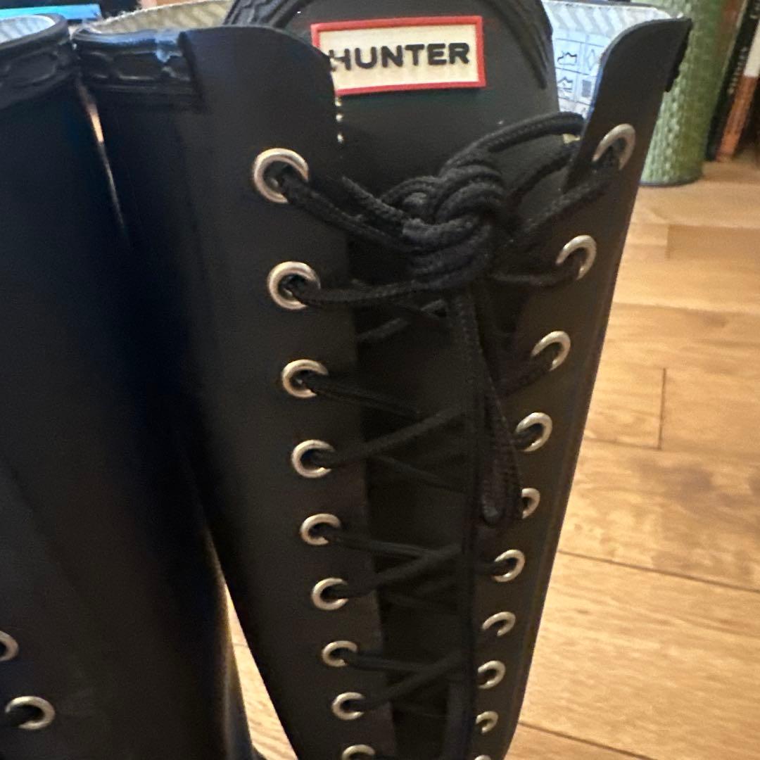 HUNTER ブラック ロングブーツ　UK6サイズ