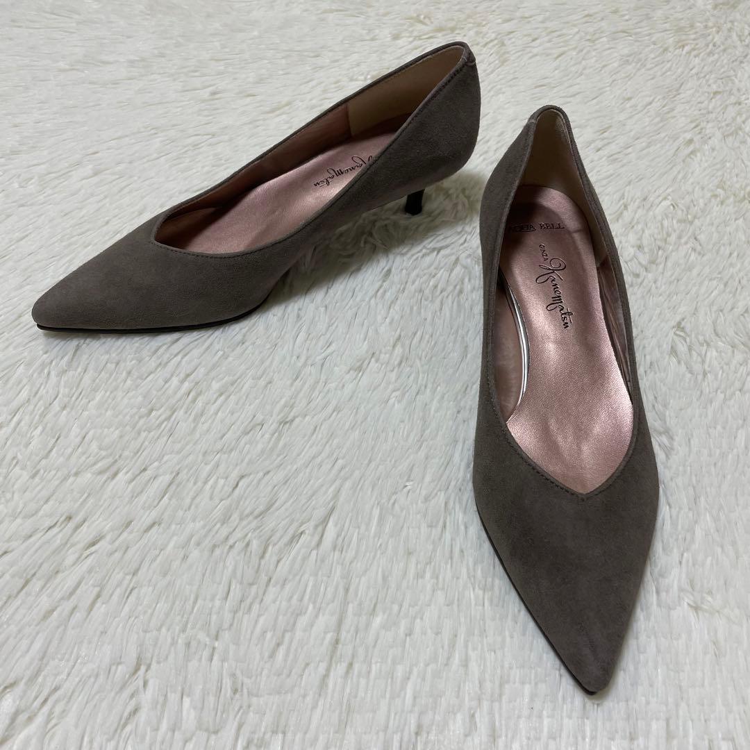 新品未使用品✨定価2.4万　銀座かねまつ　パンプス　スエード　グレー　23.5