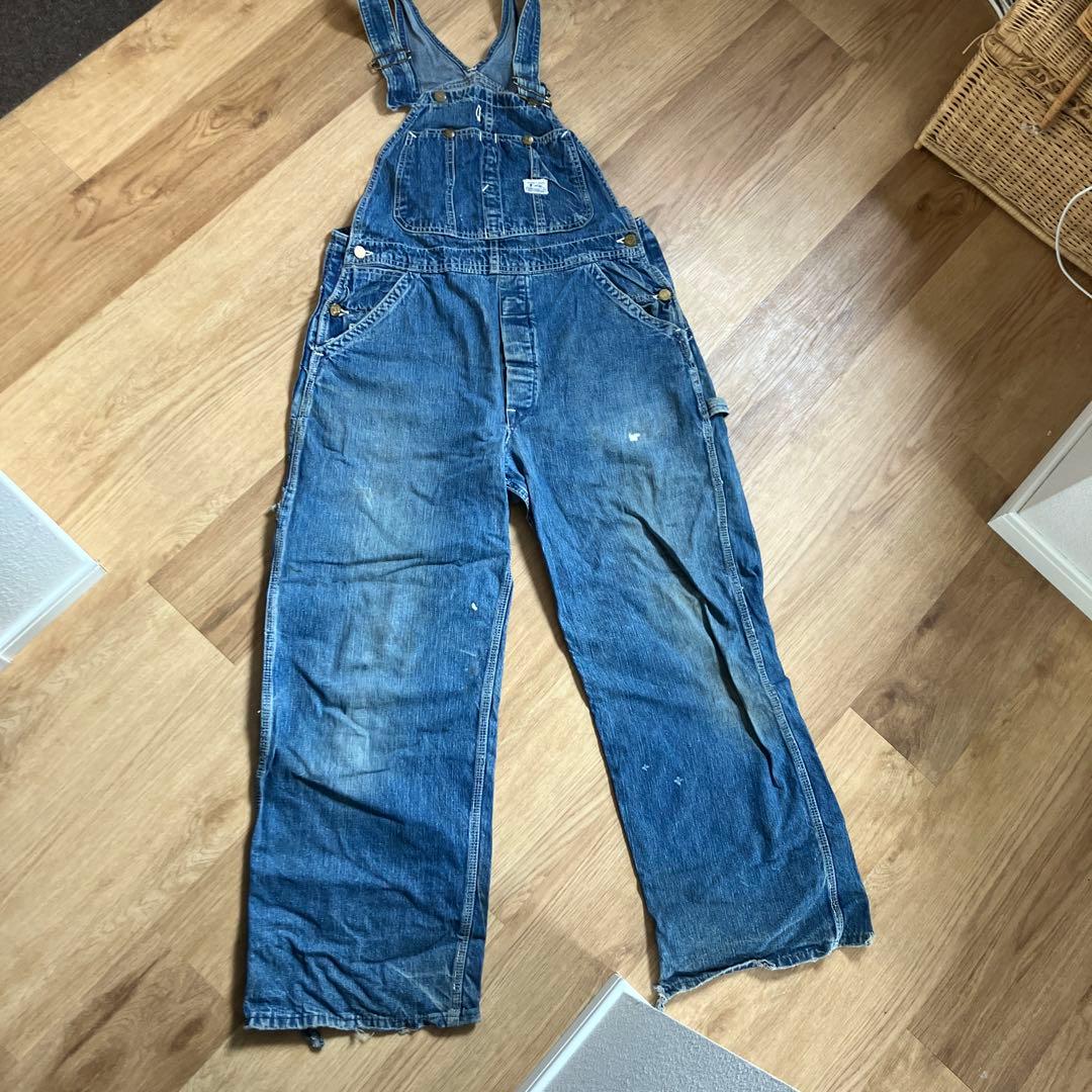 さ*ー様 ビンテージ 40s Lee ハウスマーク　デニムオーバーオール